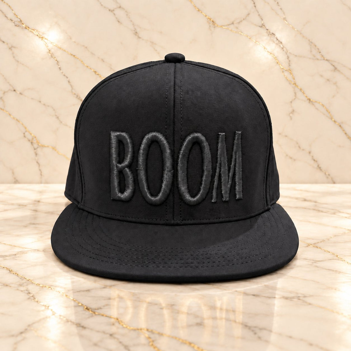 BOOM - The Loud Lid - Embroidered Flat-Brim Hat