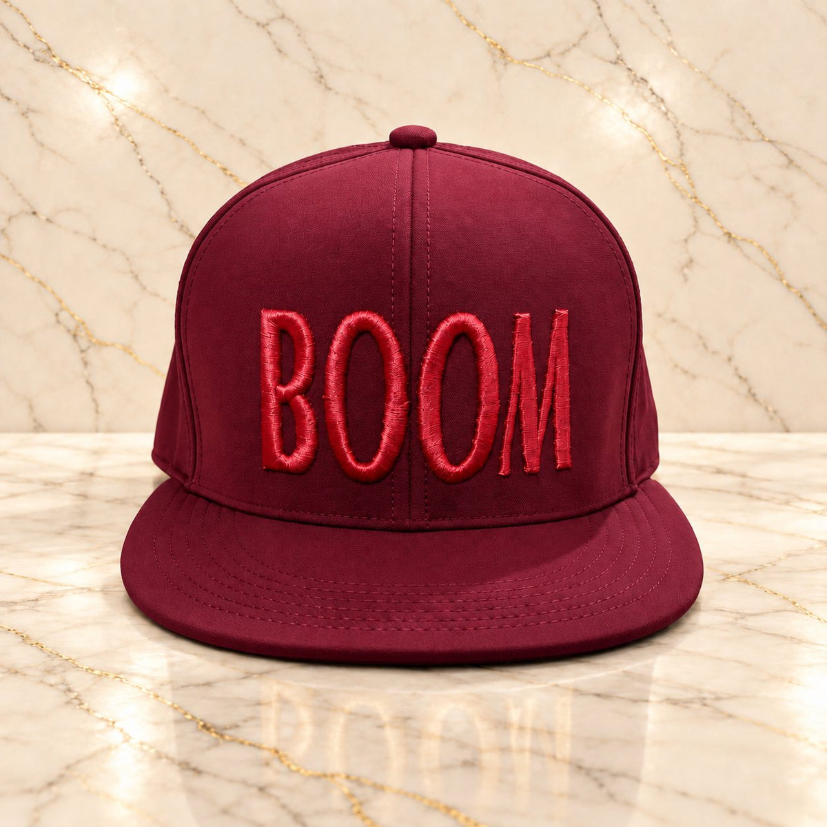 BOOM - The Loud Lid - Embroidered Flat-Brim Hat