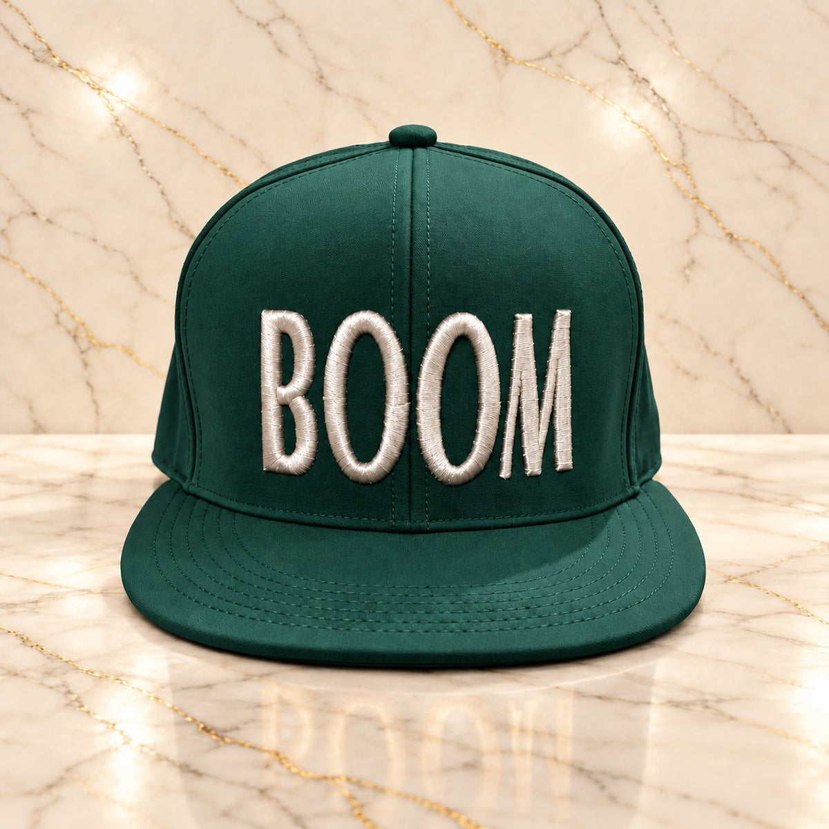 BOOM - The Loud Lid - Embroidered Flat-Brim Hat