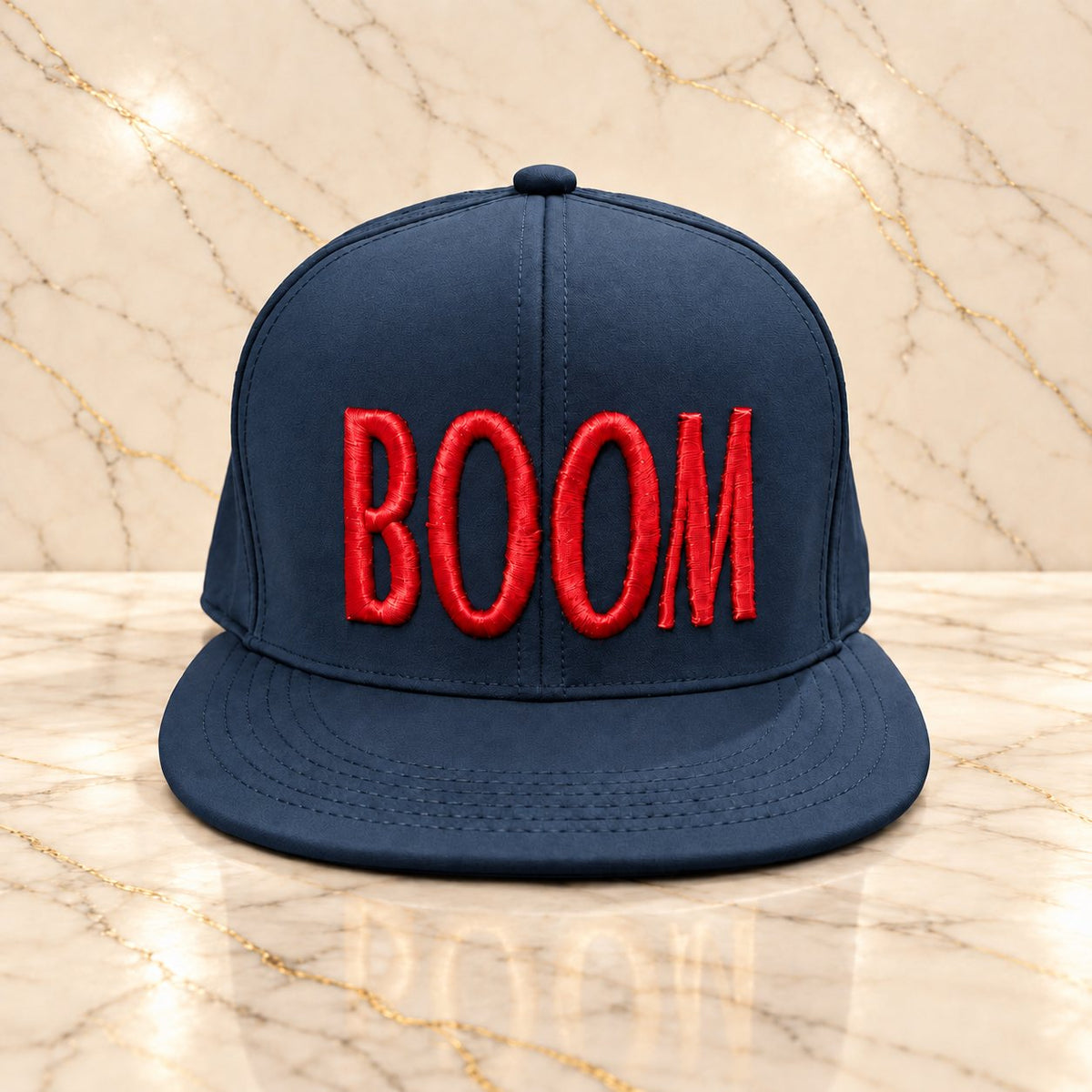 BOOM - The Loud Lid - Embroidered Flat-Brim Hat