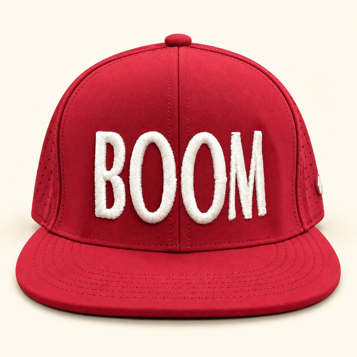 BOOM - The Loud Lid - Embroidered Flat-Brim Hat