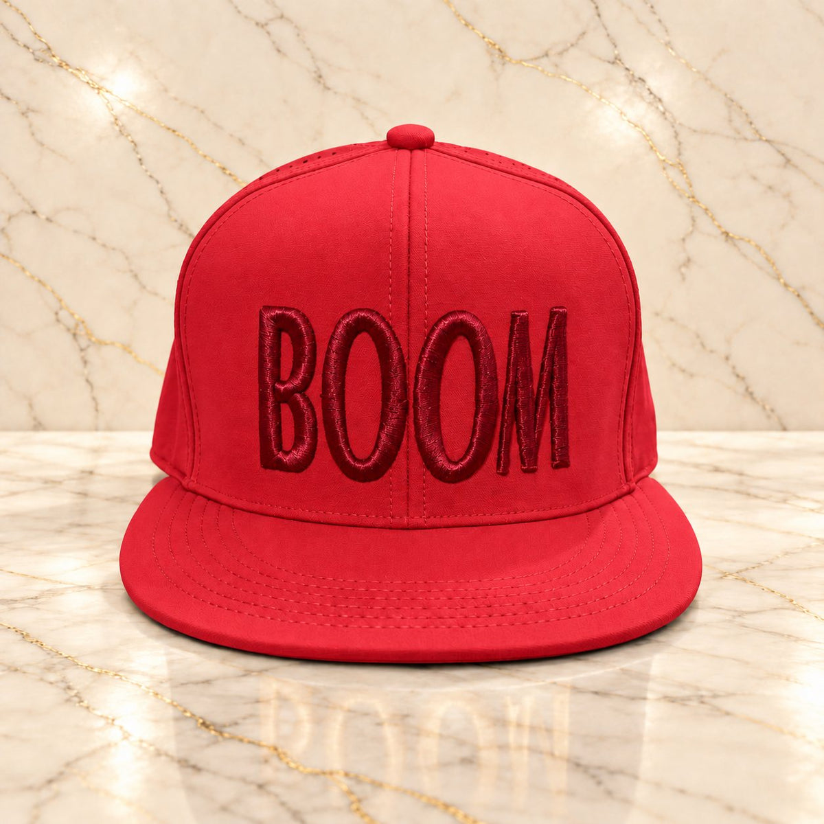 BOOM - The Loud Lid - Embroidered Flat-Brim Hat