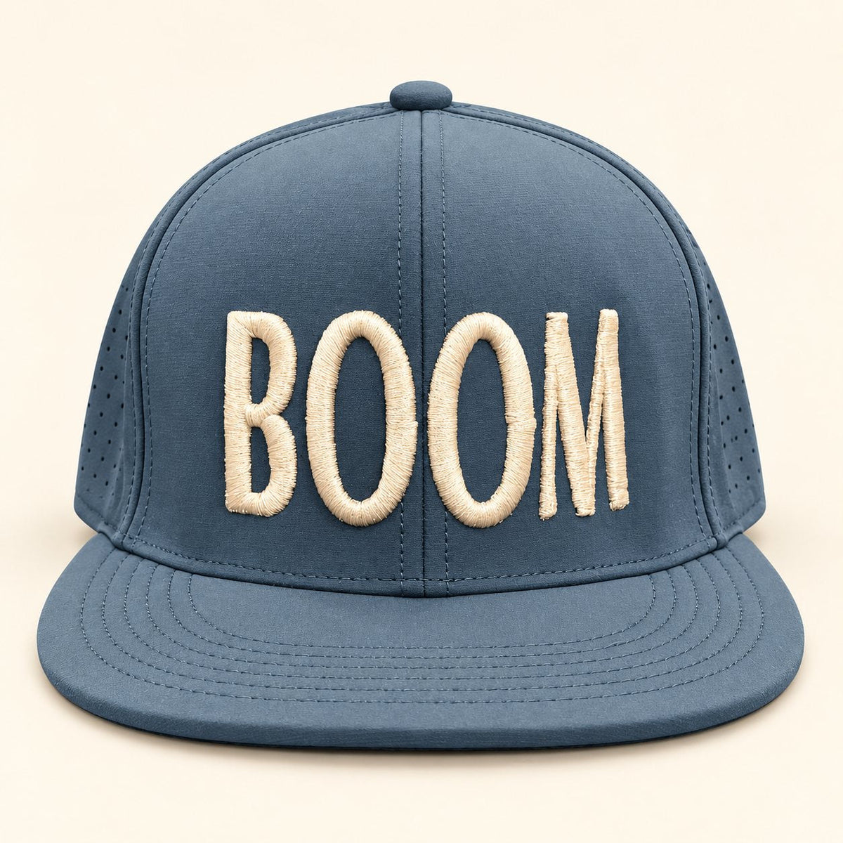 BOOM - The Loud Lid - Embroidered Flat-Brim Hat